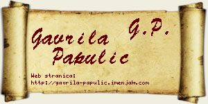 Gavrila Papulić vizit kartica
